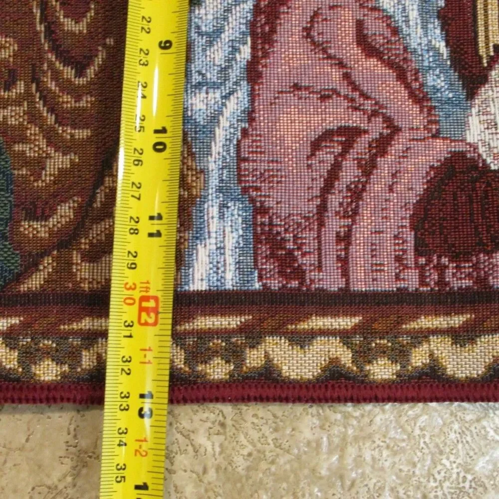 Nativity Scene Tapestry Christmas Table Runner Baby Jesus Holy Family 72 in